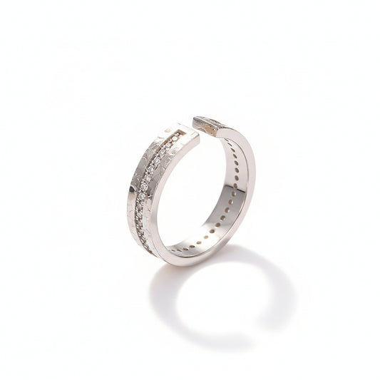 Iced Sparkle Adjustable Ring (Silver)