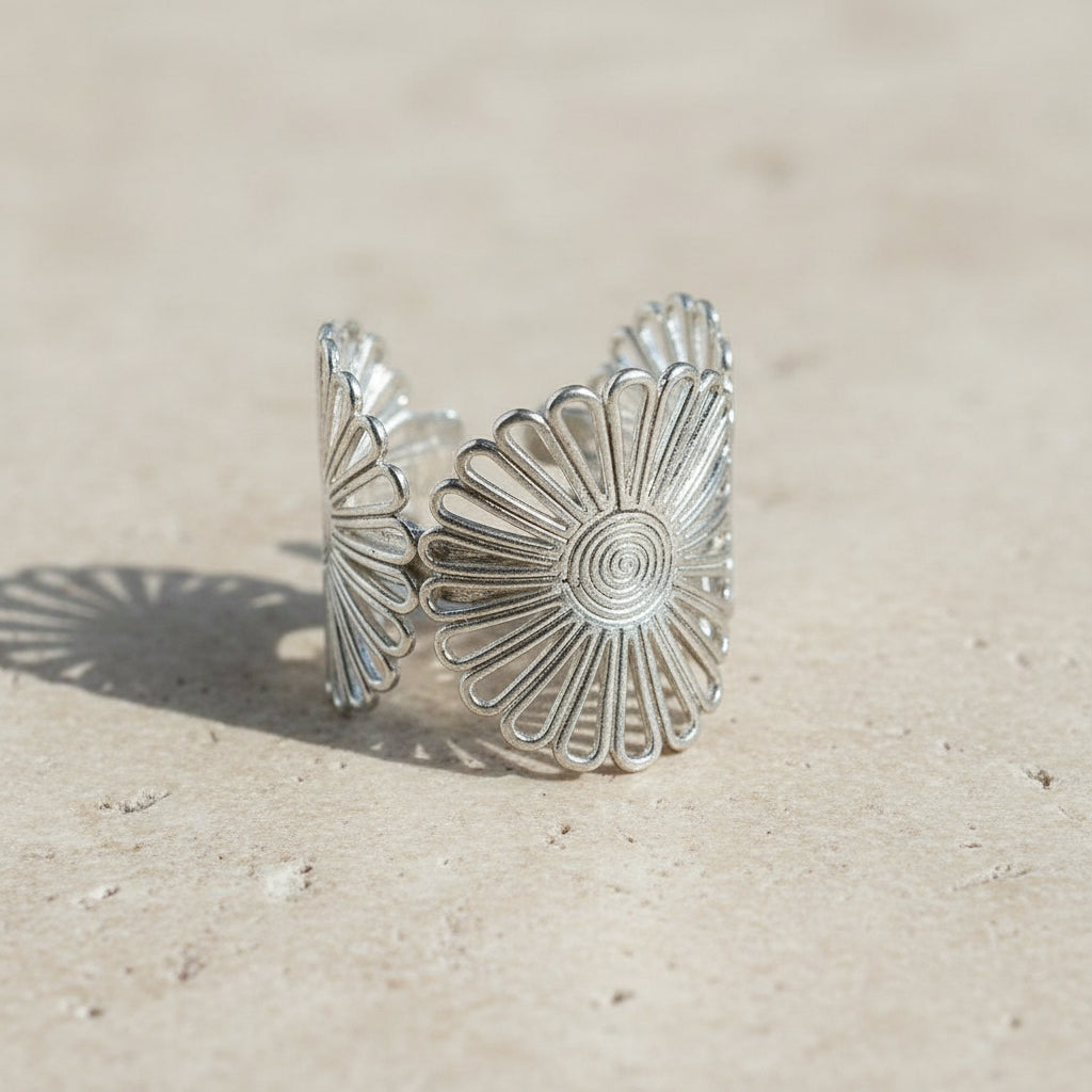 Sunburst Bloom Adjustable Ring