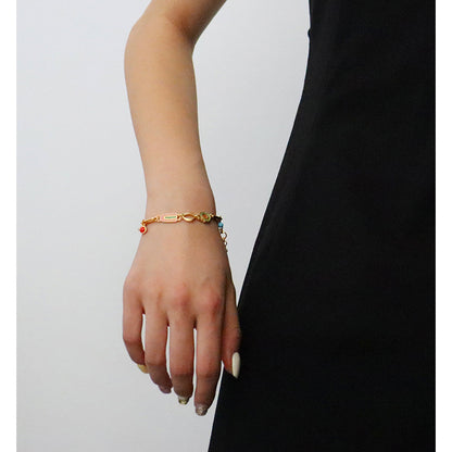 Colorful Enamel Charm Bracelet