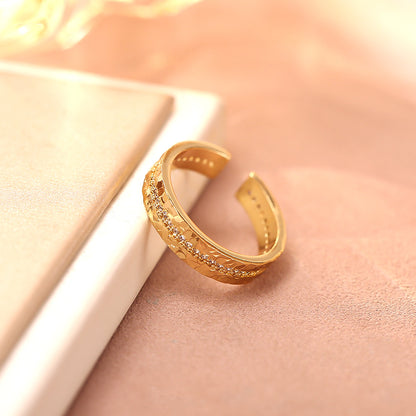 Iced Sparkle Adjustable Ring (Gold)