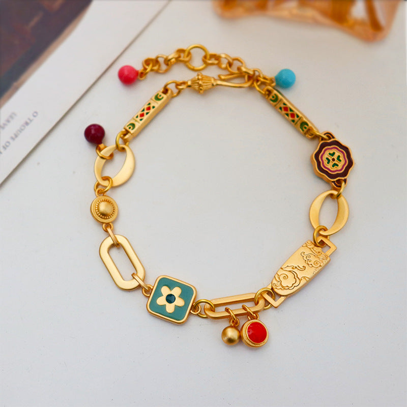 Colorful Enamel Charm Bracelet