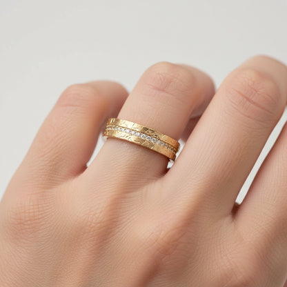 Iced Sparkle Adjustable Ring (Gold)