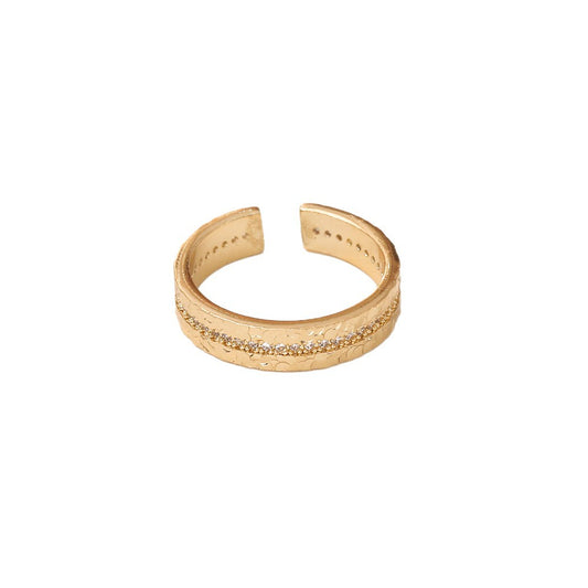 Iced Sparkle Adjustable Ring (Gold)
