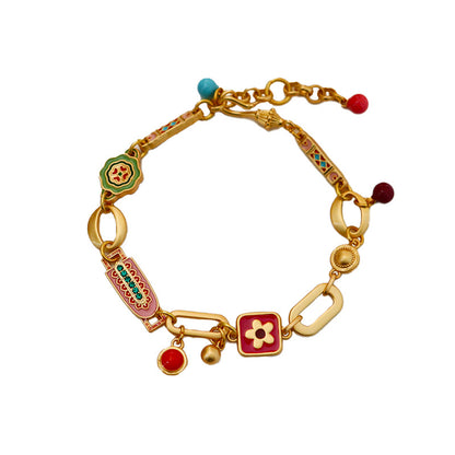 Colorful Enamel Charm Bracelet