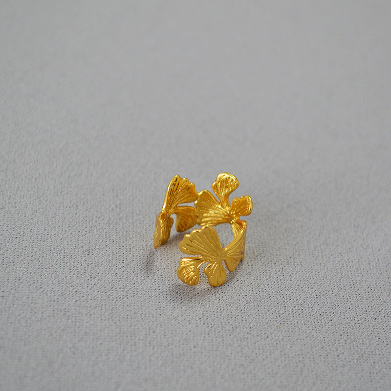 Ginkgo Leaf Adjustable Ring