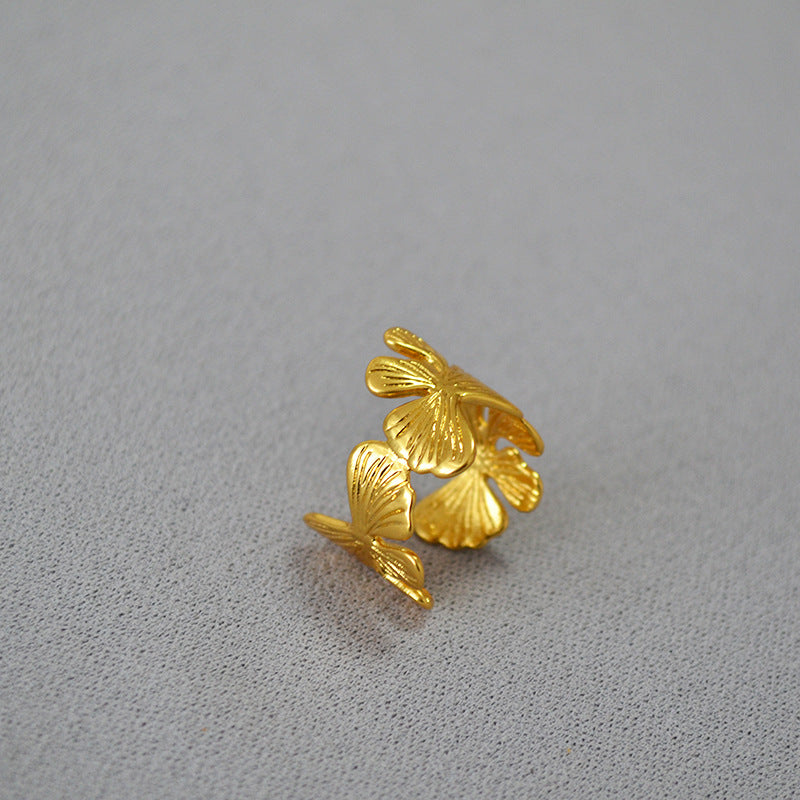 Ginkgo Leaf Adjustable Ring