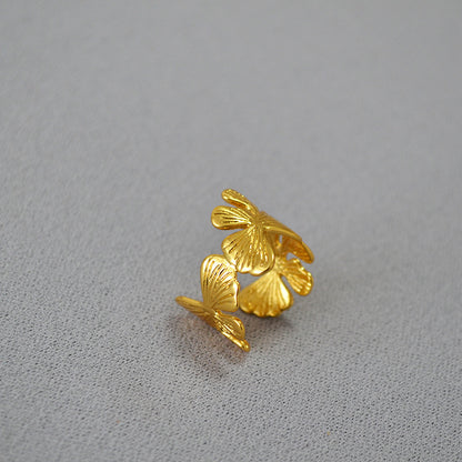 Ginkgo Leaf Adjustable Ring